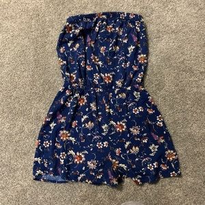 Tube top floral romper.